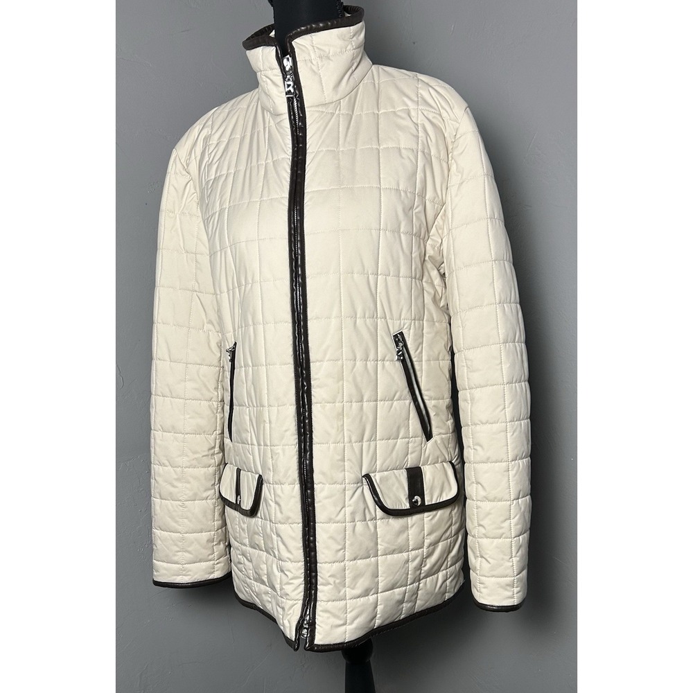Goan Thylmann Designed For Bogner Women's Jacket With Faux Leather Trim Size 10